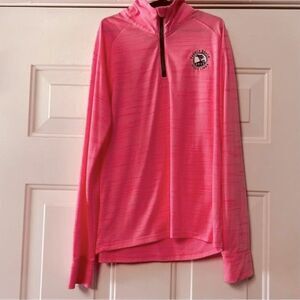 Under Armour Pink Pebble Beach Long-Sleeve Heatgear Loose 1/4 Zip Golf Shirt L